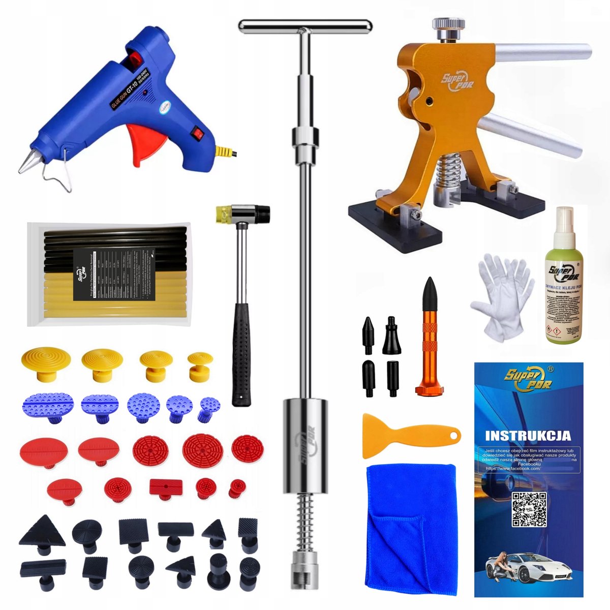 PDR Set: Kracht Denter Hamer & Lijmpistool - Professioneel