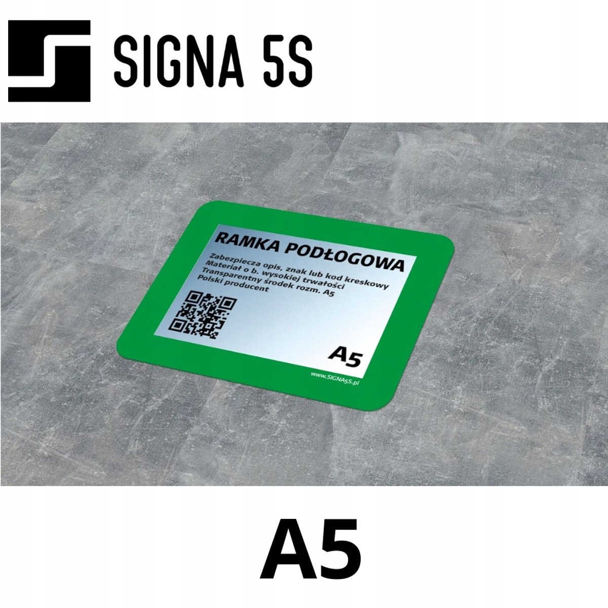 SIGNA 5S Vloerframe A5 - Groen, Zelfklevend, Duurzaam