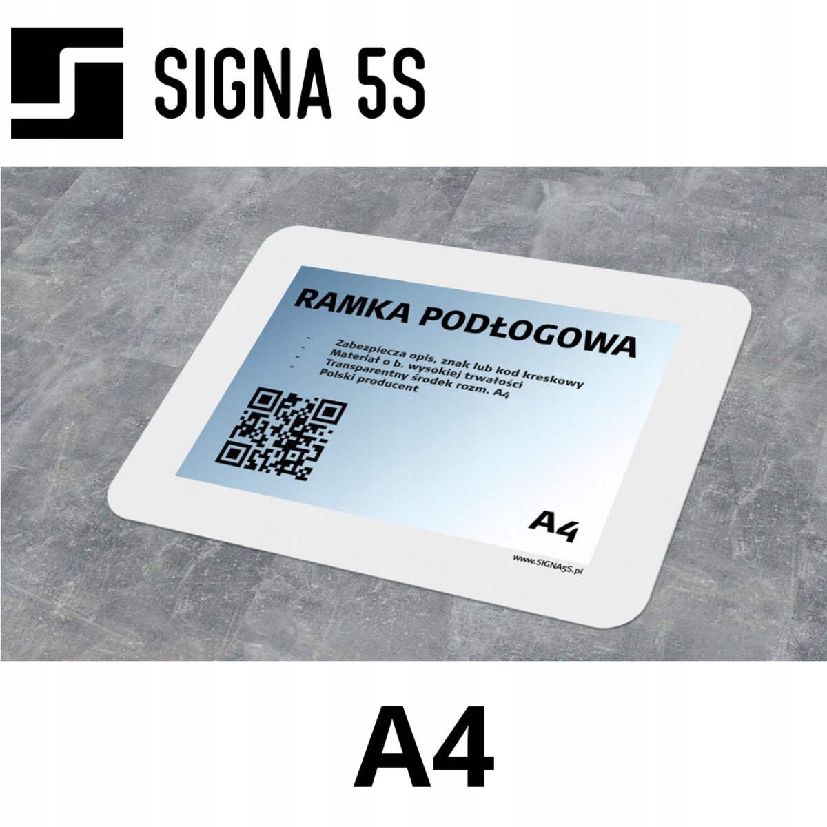 SIGNA 5S Vloerframe A4 Wit - Zelfklevend, Duurzaam