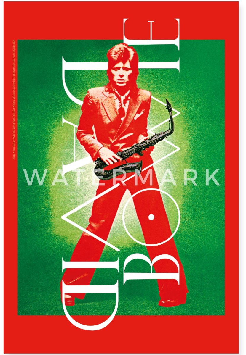 David Bowie Poster Bowie Met Saxofoon Poster 60x90 cm