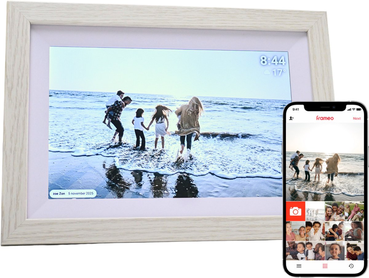 UMBRION Digitale Fotolijst - Grijs Hout - Frameo - 10.1 inch - UMBRION - €71,95