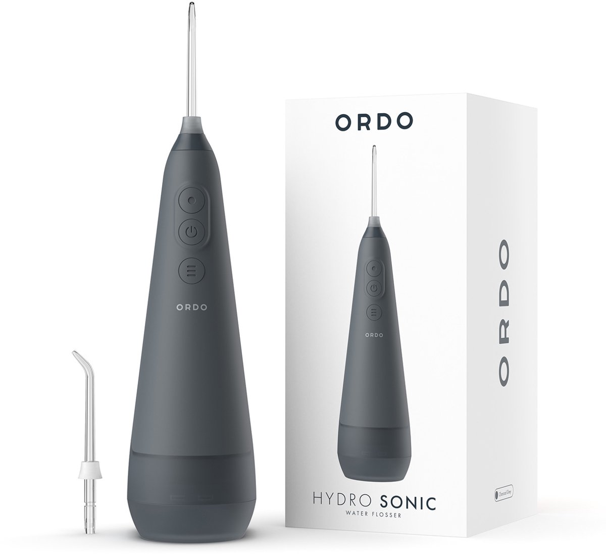 Ordo Hydro Sonic Flosapparaat Charcoal Grey - Elektrische Flosser voor Mondverzorging - Waterflosser