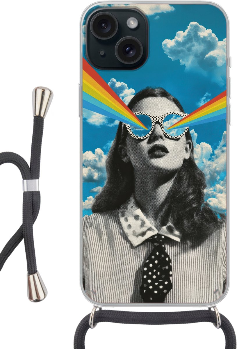Vrouw - Bril - Regenboog - Wolken