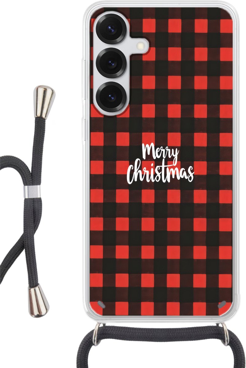 Geruit - Rood - Tekst - Christmas