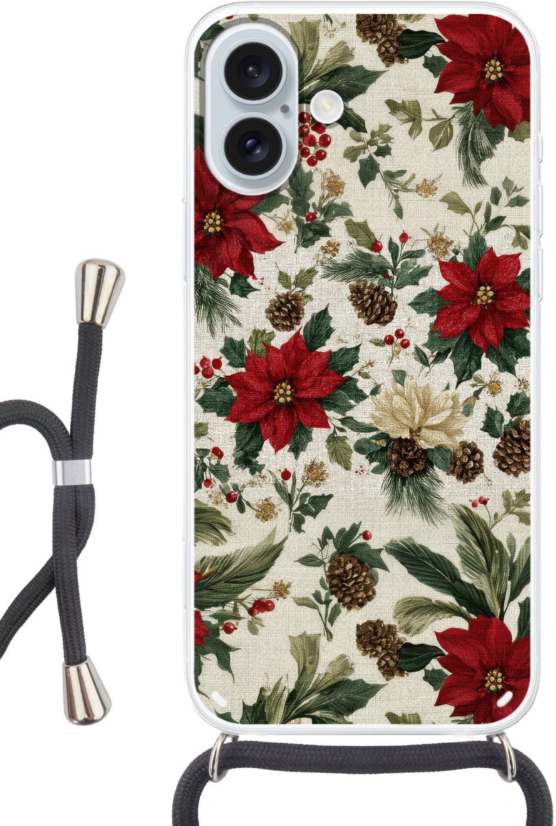 Feestelijk - Textielpatroon - Kerstbloemen - Kleurrijk
