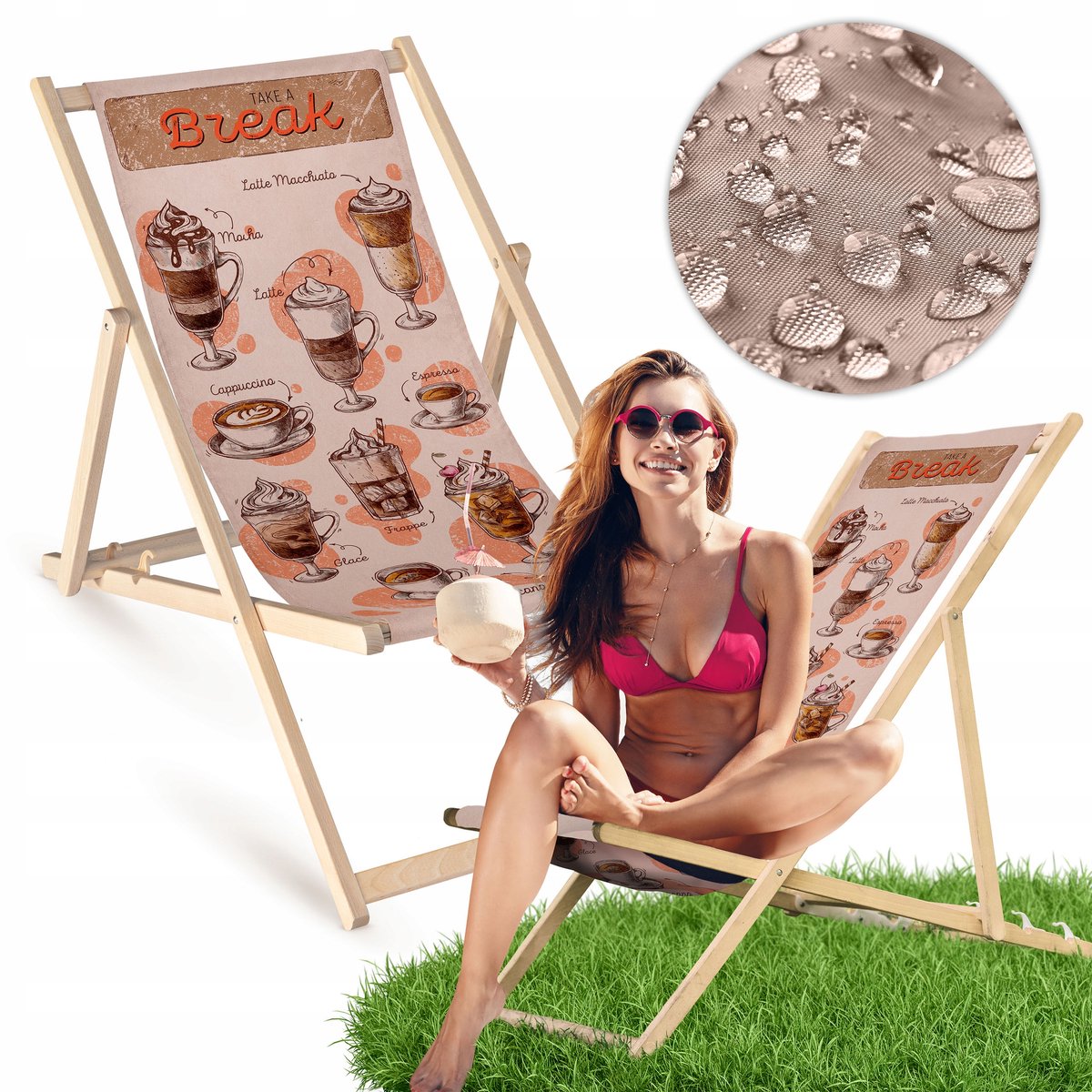 Houten Ligstoel COFFEE BREAK - Comfortabel & Stijlvol voor Tuin & Strand