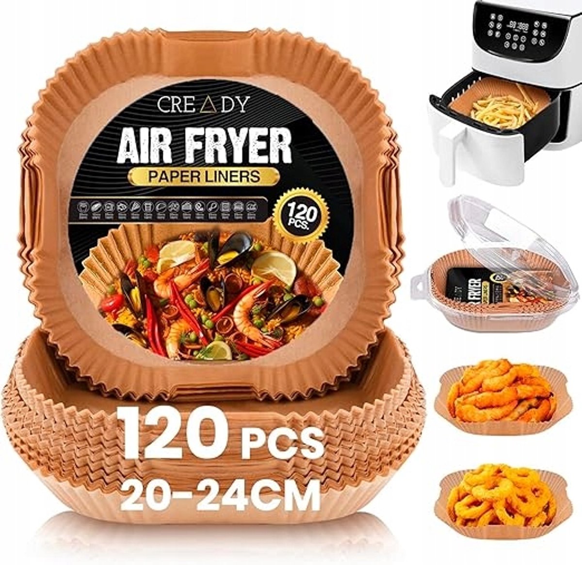 Bakpapier voor Airfryer - 20cm - Gezond en Gemakkelijk Schoonmaken