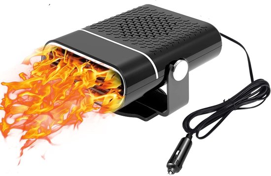12V Autoverwarming Auto met 360° Draaibare Ventilator, Ontdooier, Ontwasemer en Snelheidsregeling