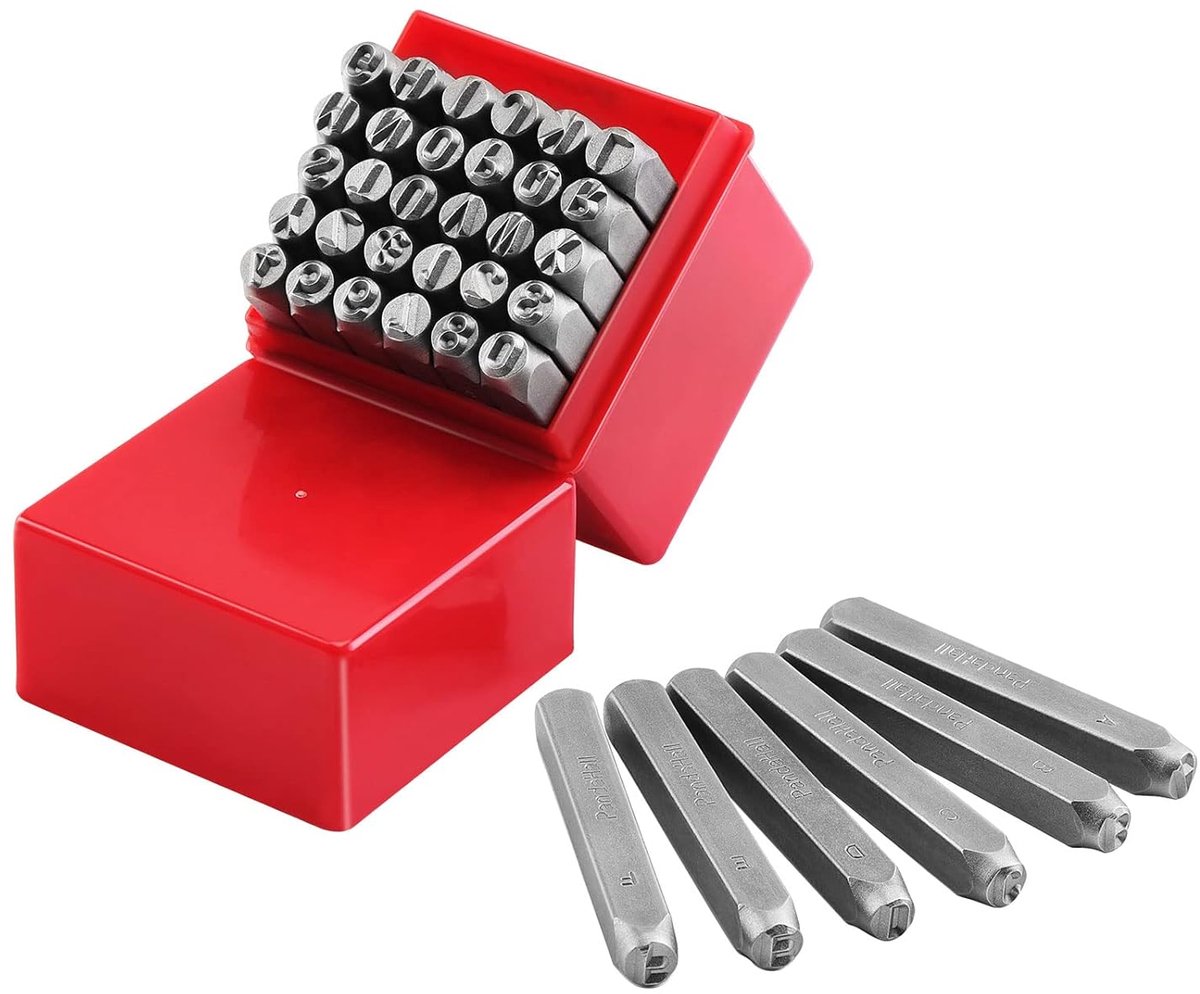 TRANKIELO® - Set van 36 slagletters 6 mm - Metaal A-Z en 0-9 - Duurzaam en veelzijdig voor handwerk