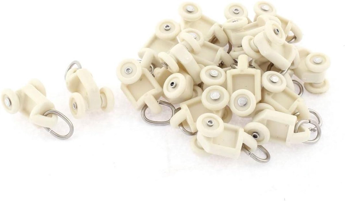 Provento - Plastic gordijnrail runner roller 10mm wiel 20 stuks beige - Gemakkelijke installatie