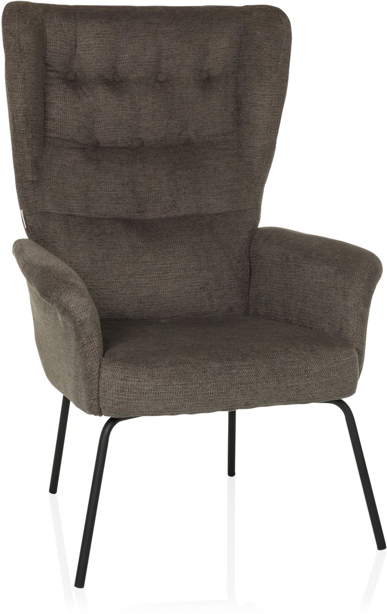 hjh LIVING Relax stoel / Wing stoel HAVENIO stof donkergrijs hjh LIVING