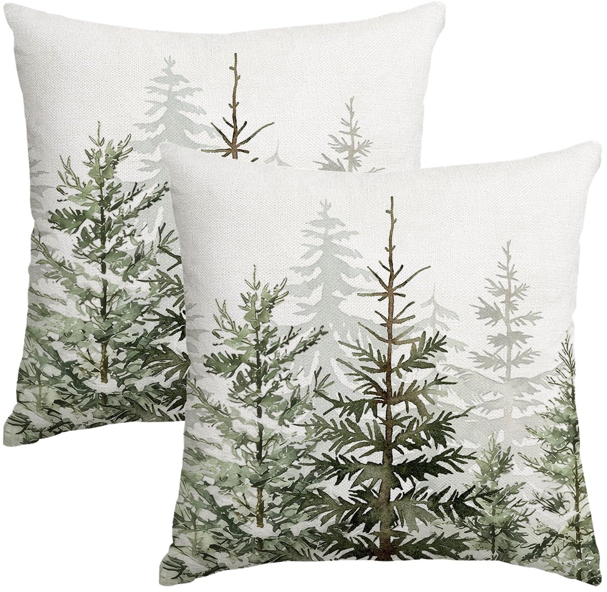 Unyqoos Set van 2 decoratieve kerstkussenhoezen voor sfeervolle winterdecoratie groen