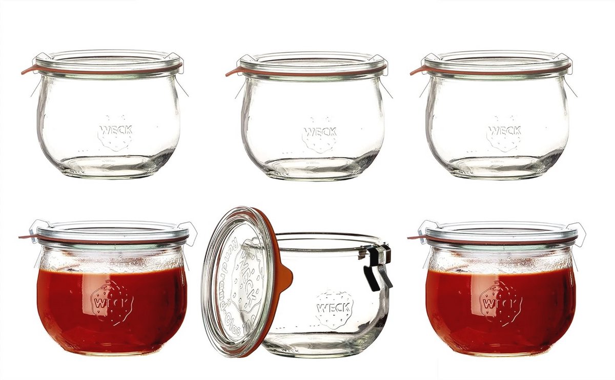 Airtight Tulip Jars 580ml - Set of 6 Glass Storage Jars with Lids