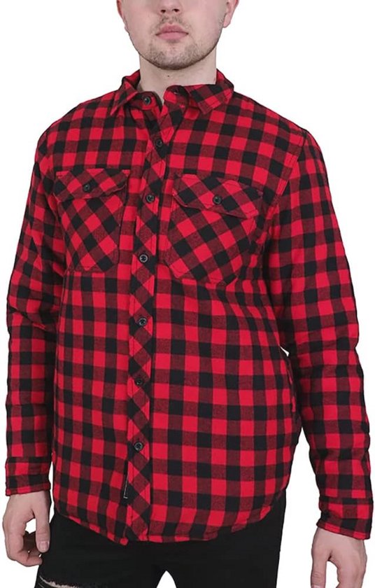 Veste de Bûcheron Matelassée Doublée en Polaire pour Hommes - Chemise de Travail en Flanelle Chaude