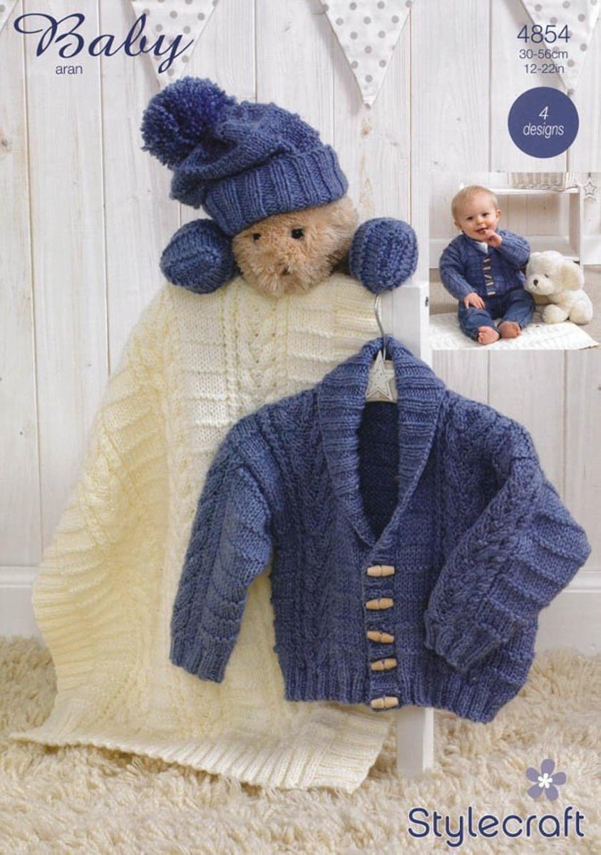 Breipatroon voor baby jas, sjaal, muts, wanten en deken - 4854