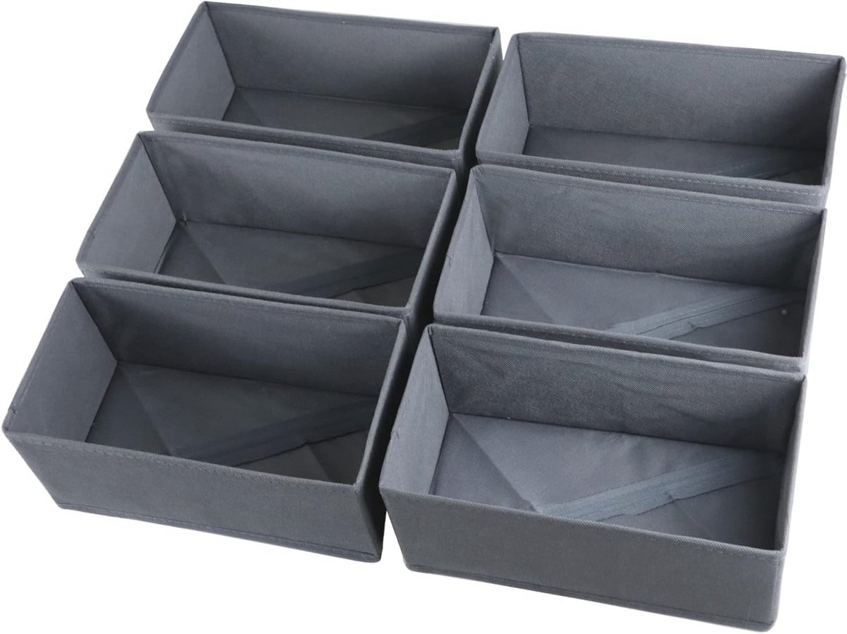 Set van 6 multifunctionele lade-organizers voor kleding en accessoires
