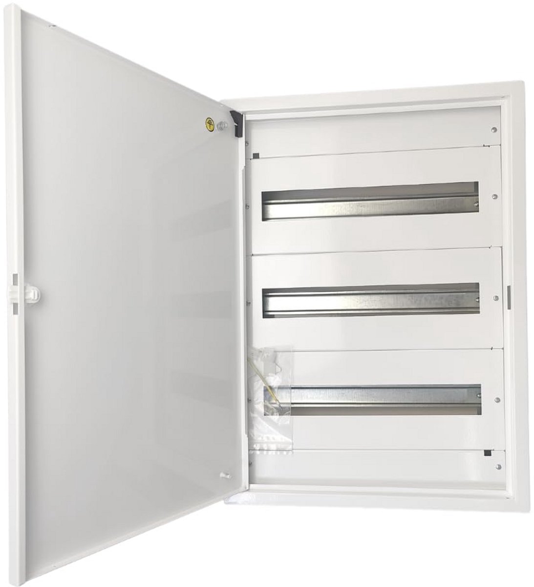 Verdeelkast voor installatie, metalen behuizing, 54 modules, IP30, IK07, voor thuisgebruik