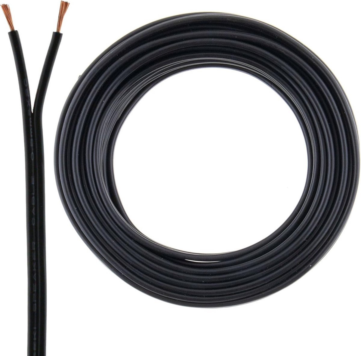 2x0.75mm² Luidsprekerkabel 10 Meter Zwart CCA Audio Kabel