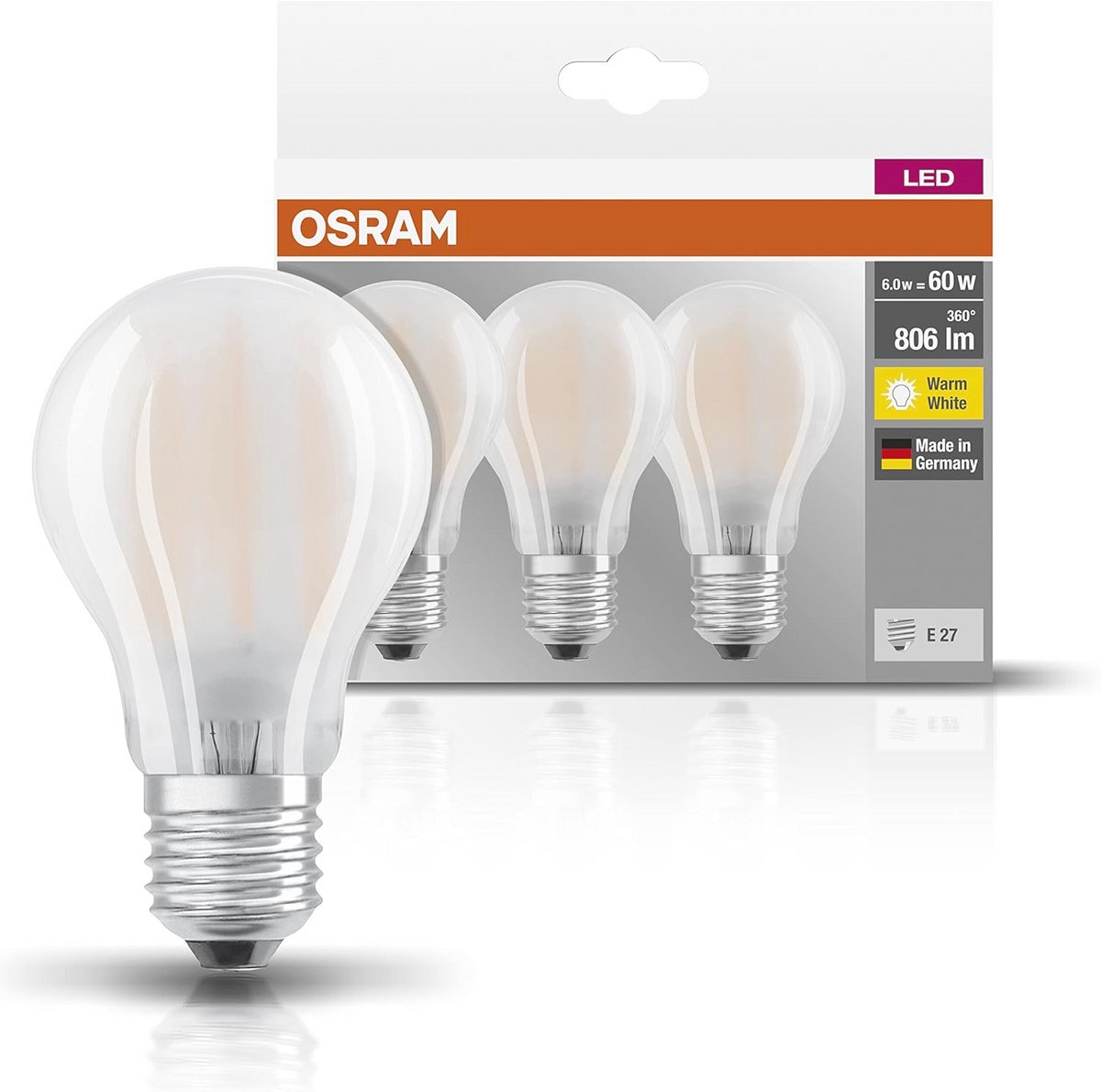 E27 LED Lamp Warm Wit 2700K 7W Matt