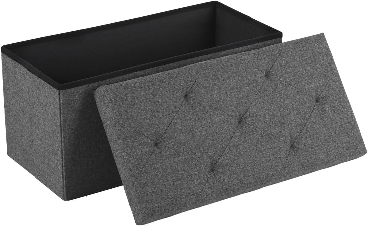 Opvouwbare Ottomaanse Opbergbank met Gevoerde Zitting - Multifunctionele Voetenbank voor Woonkamer en Slaapkamer