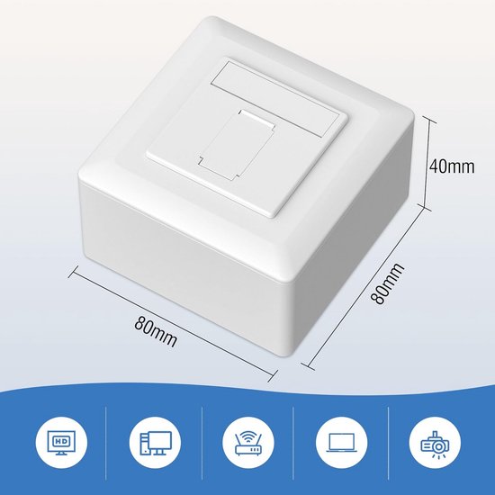 Universele Netwerkdoos - Junction Box CAT6a, 1 Poort RJ45, Geschermde ...