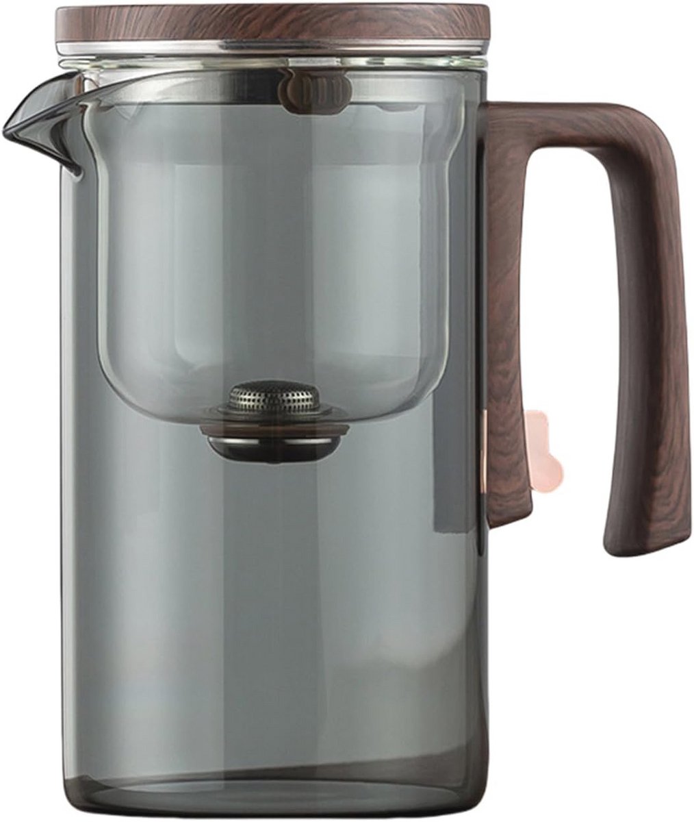 Glazen Theepot met Infuser en Houten Handvat - 700 ml Hittebestendig Borosilicaatglas