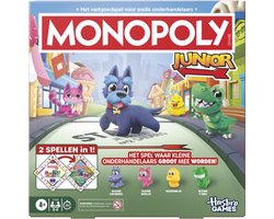 Monopoly Junior-bordspel, 2 spellen in 1