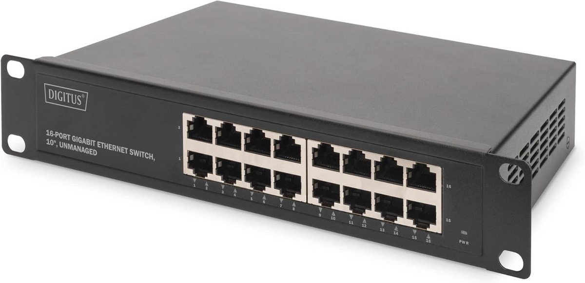 16-Poorts Gigabit Ethernet Switch - 10 Inch - Unmanaged - Auto MDI/MDI-X - Ideaal voor Thuis en Kantoor