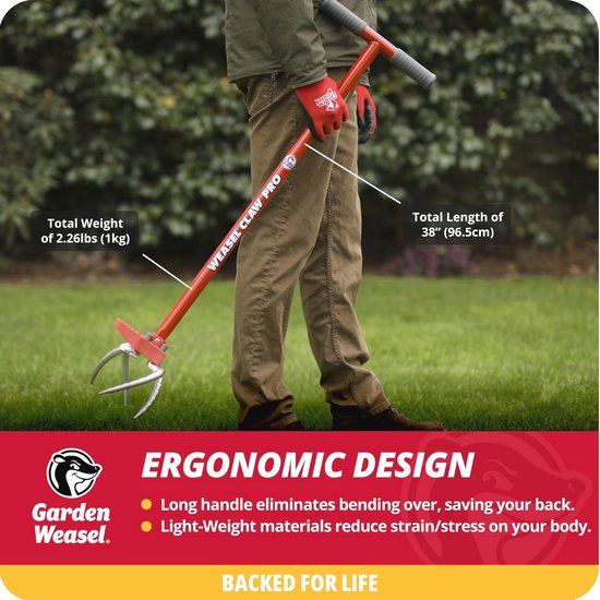 3-in-1 Tuin Hand Tiller - Cultiveren, Losmaken, Beluchten en Onkruid Wieden van Merkloos	 — afbeelding 5