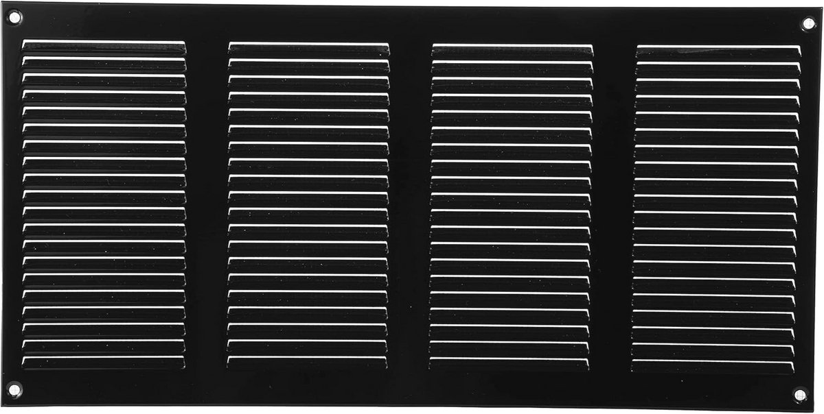 Ventilatierooster 40 x 20 cm - Zwart - Metalen Luchtteruglooprooster met Ongediertebescherming