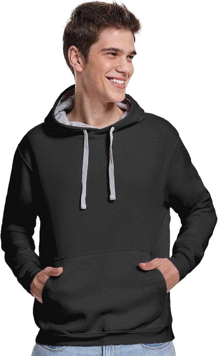 Zwarte Unisex Hoodie met Kangoeroezak voor Kinderen en Volwassenen - Comfortabel en Stijlvol