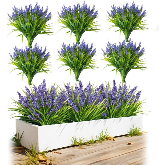 Unyqoos® Set van 16 Weerbestendige Kunstlavendel voor Balkon en Tuin Decoratie