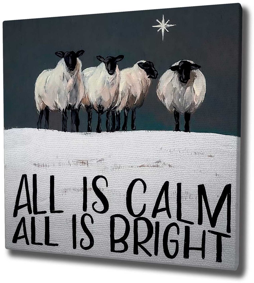 Christmas Bouquet Decoratief canvas schilderij | Houten lijst | 45 x 45 cm - Emob - Canvas foto - Multicolor - Textiel