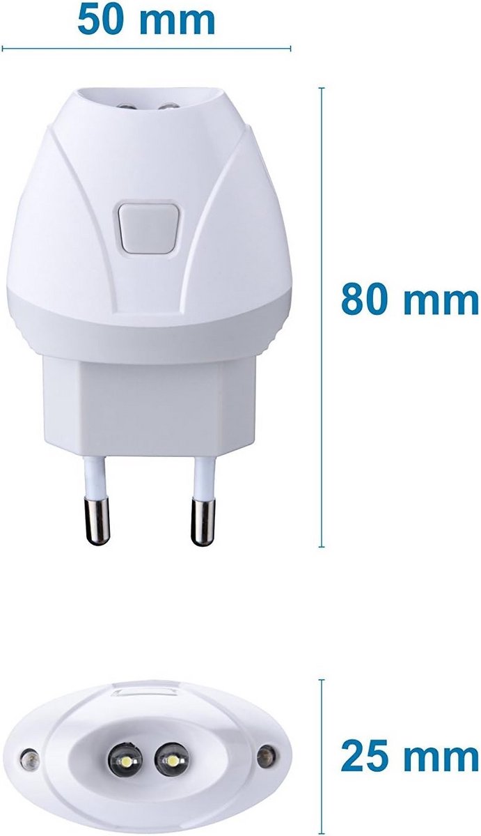 Stopcontactlampje met Noodlampfunctie voor Kinderkamer en Gang, Oplaadbare LED Zaklamp van Merkloos — afbeelding 5