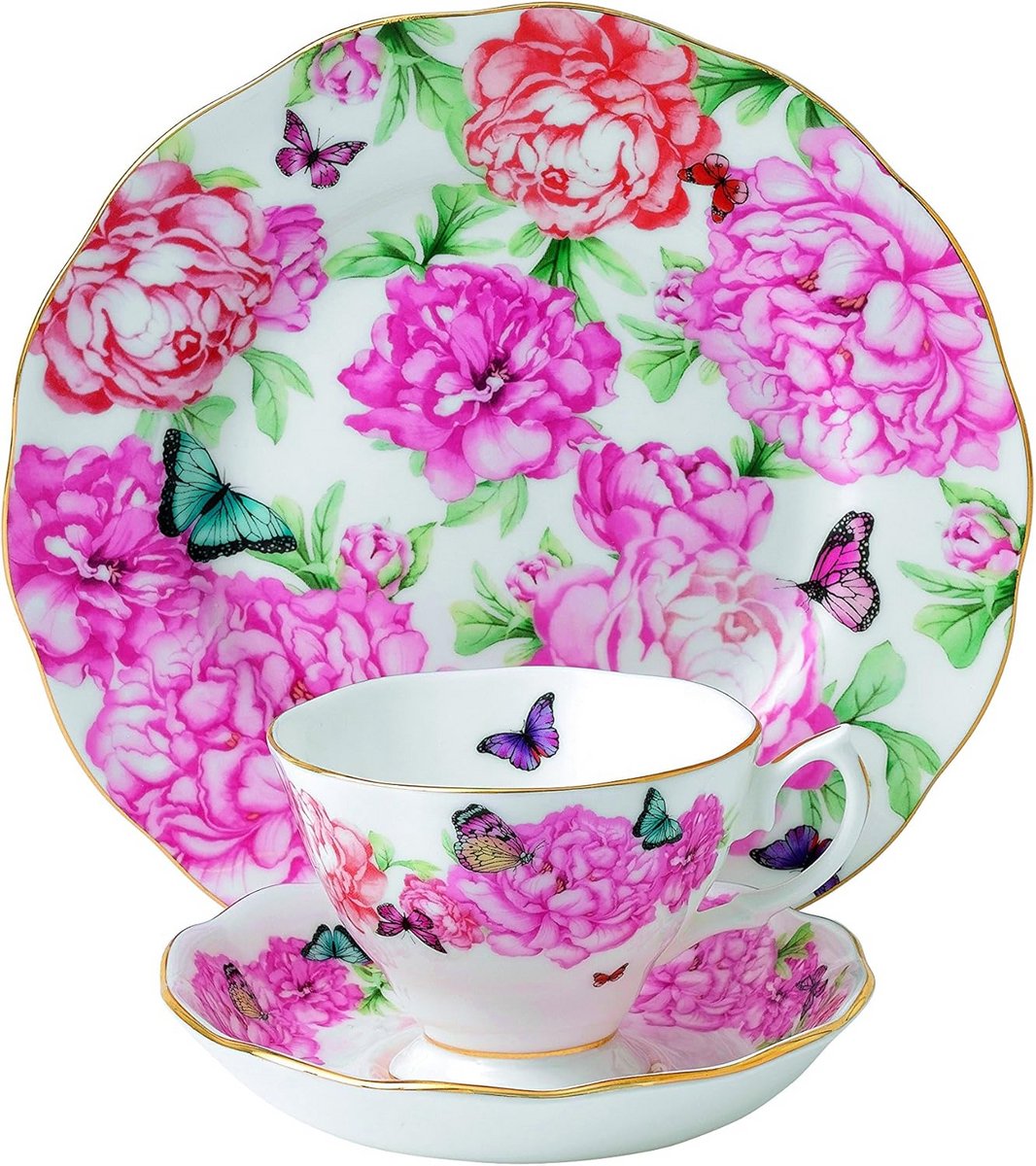 Theeservies Set: Theekop, Schotel en Bord in Wit voor Thee Momenten