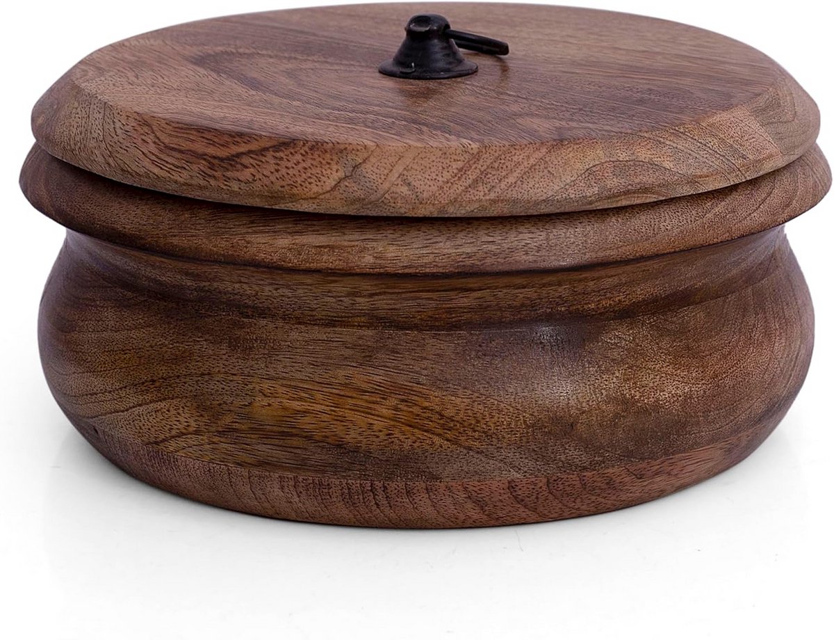 Handgemaakte Houten Roti Houder voor Turks Brood en Tortilla's