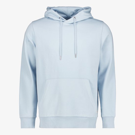 Sweat à capuche bleu clair de PRODUKT avec une capuche, une poche kangourou et des embouts de lacet en métal.