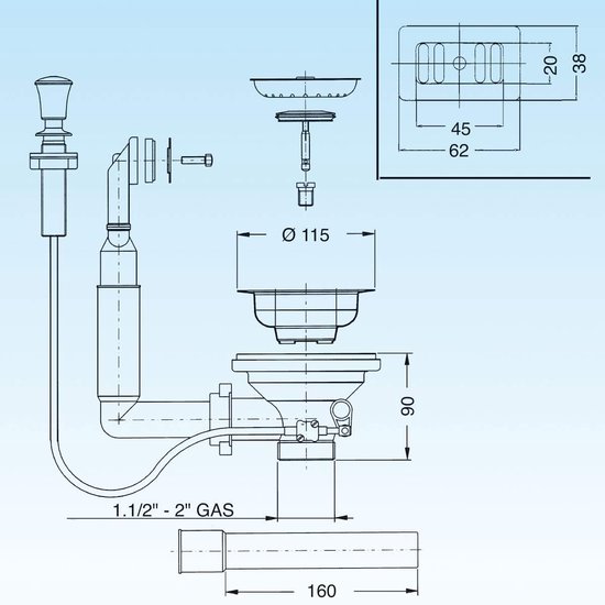 Top Badshop | SANIT Universal Ablaufarmatur INEO 03.982.00..0000 für WC-Betätigung