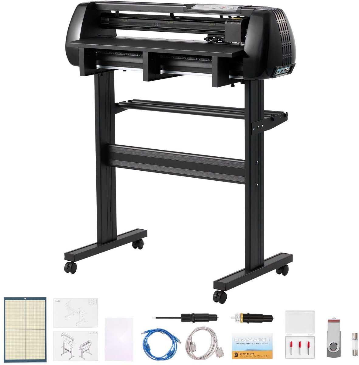 Vinylsnijplotter - Snijmachine - Invoerbreedte 72 cm - Dubbele messen - LED-display - Instelbare druk en snelheid - Software inbegrepen - Compatibel met Windows en macOS