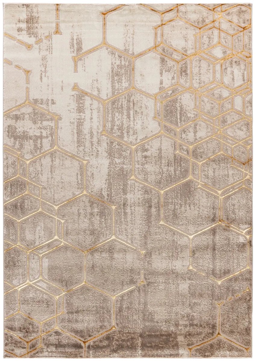 Modern Vloerkleed | Tapijt | Marmaris | Hexagon | Beige | 160x230 cm