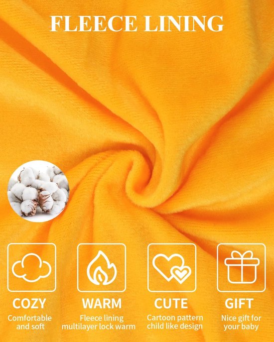 Warme babyromper met capuchon voor peuters, fleece sneeuwpak met handschoenen en sokjes, 3-24 maanden — afbeelding 2