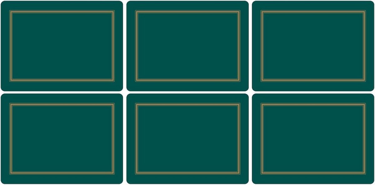 Classic Emerald Placemats, set van 6, hout en kurk, 30,5 x 23 cm