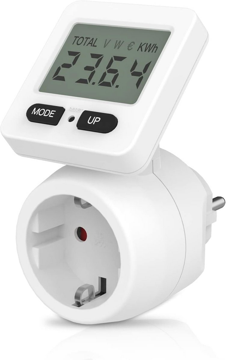 Stroommeter voor Stopcontact - Energiebesparende Meter met 5 Weergavemodi en Geheugenfunctie