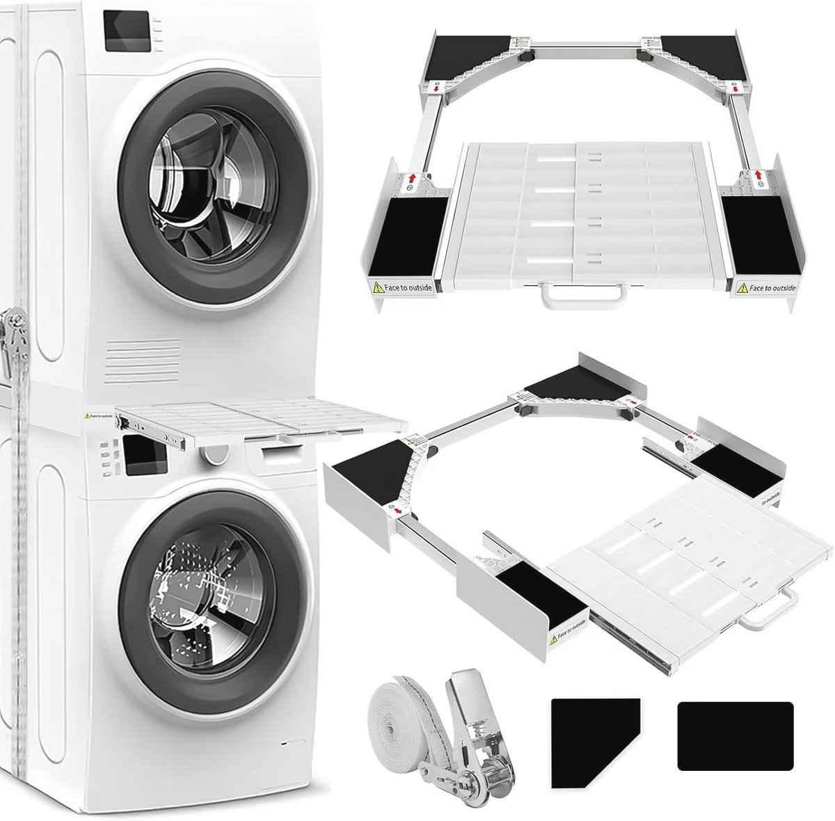 Universeel Verbindend Frame voor Wasmachines en Wasdrogers - Stapelset voor Optimaal Gebruik van Ruimte
