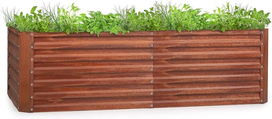 Plantenbak verhoogd bloembed terras tuin met trellis 120x40x142 cm pp