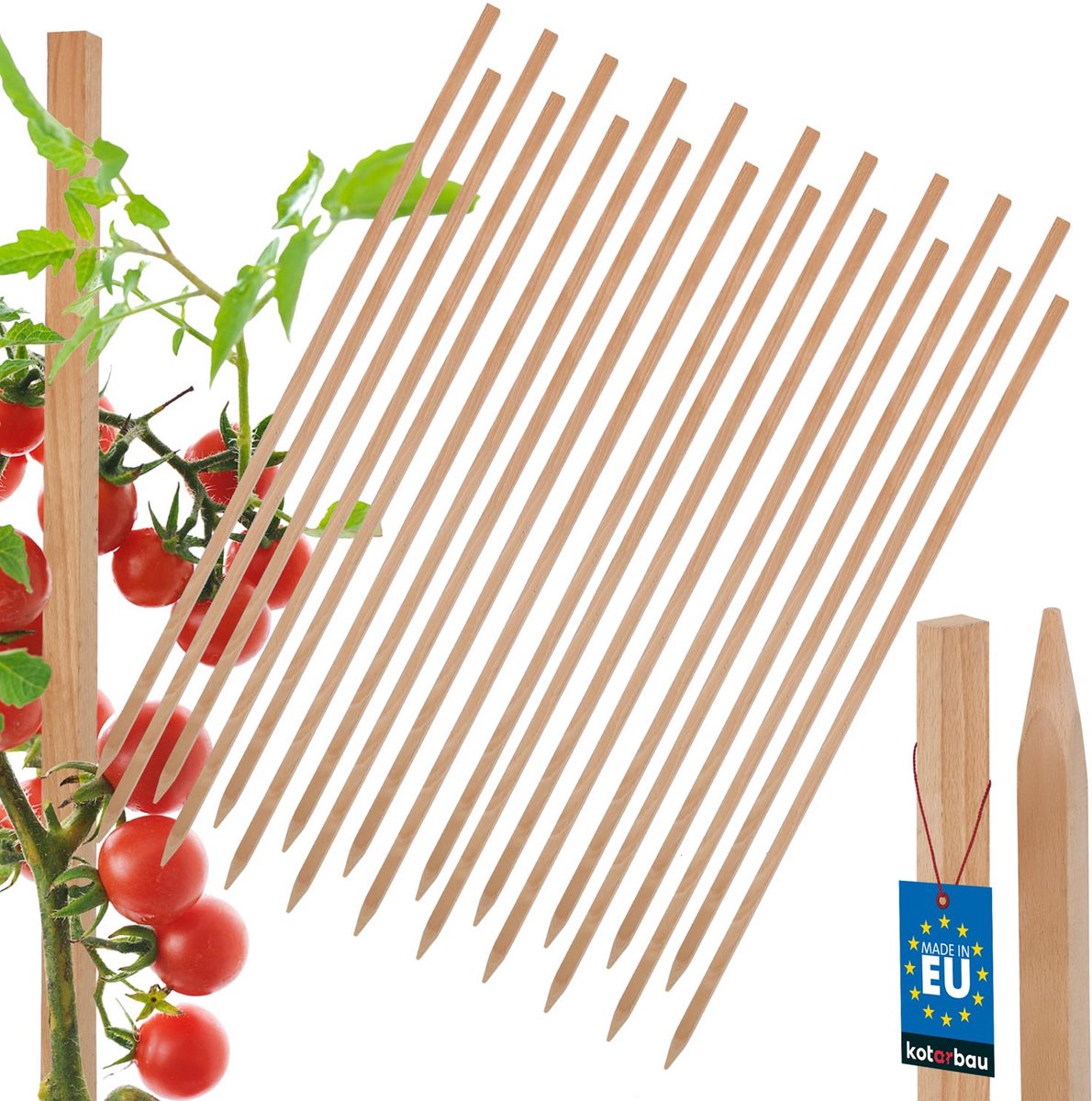 Kotarbau - Houten Plantensteunen - 80 cm - Set van 20 - Voor Pompoenen
