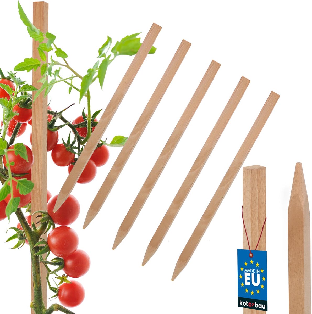 Kotarbau Serie - Houten Plantensteun - 25 cm - Set van 5 - Weerbestendig