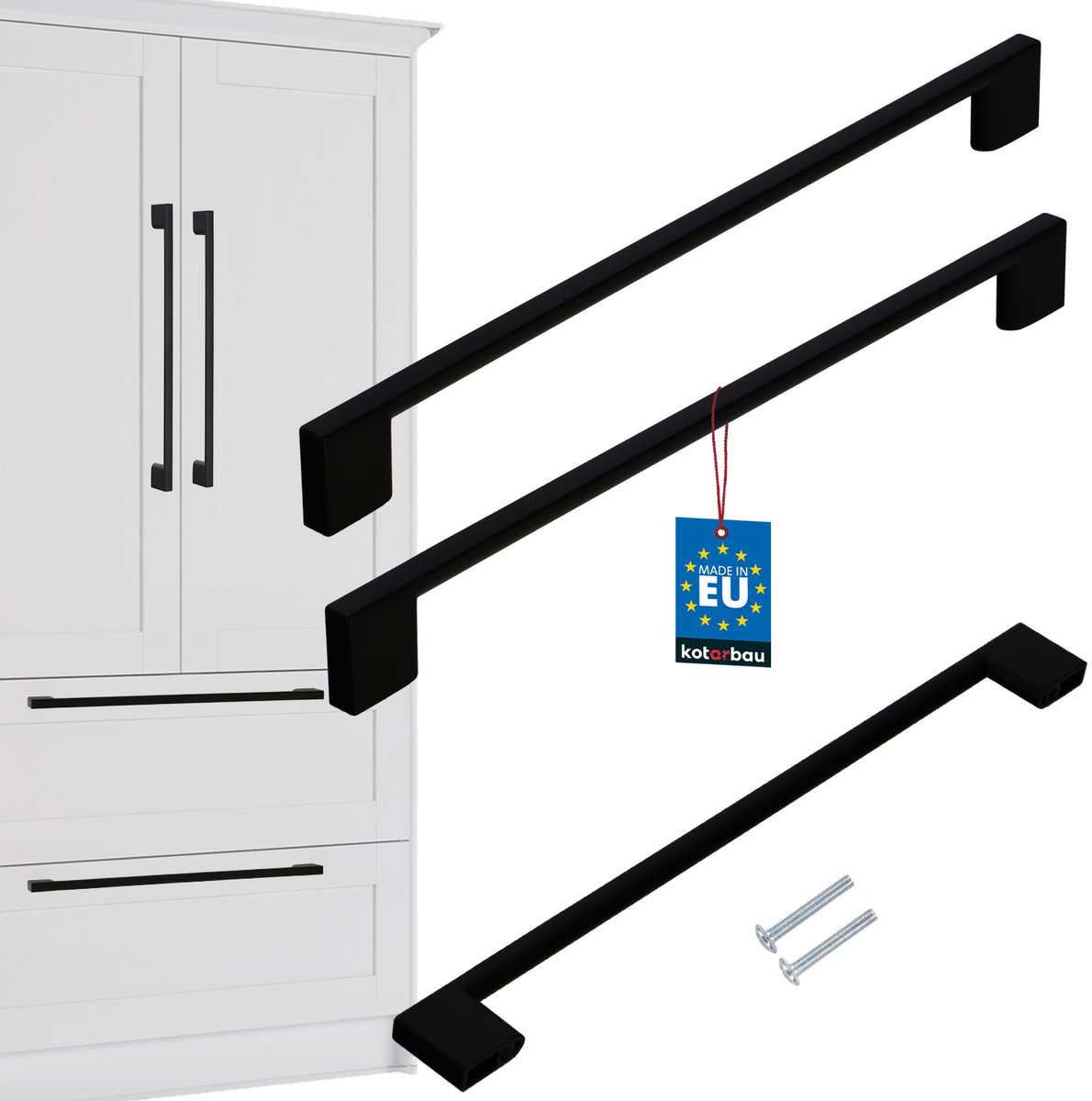 Kotarbau - Keukenmeubelgreep - Klassiek en Modern - Zwart Mat - 289mm