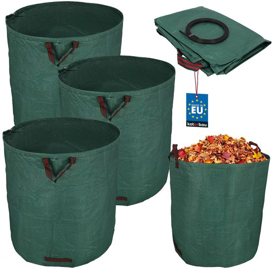 KOTARBAU – Bac à déchets de jardin – Rond Pliable – 635 L – Ensemble de 3