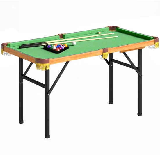 Opvouwbare Biljarttafel - Draagbare Pooltafel - Inclusief Triangel, 2 Keuen, 16 Ballen, Borstel - Poolbiljart met Accessoires - Tafelspel - Mini Pool Tafel - voor Thuis of Kantoor